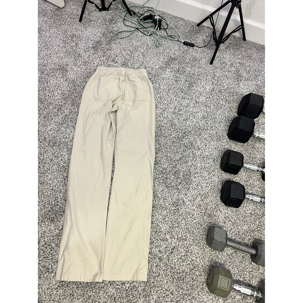 American Tall‎ Womens XS Tall Beige Straight Leg Drawstring Pants NEW - Picture 8 of 12